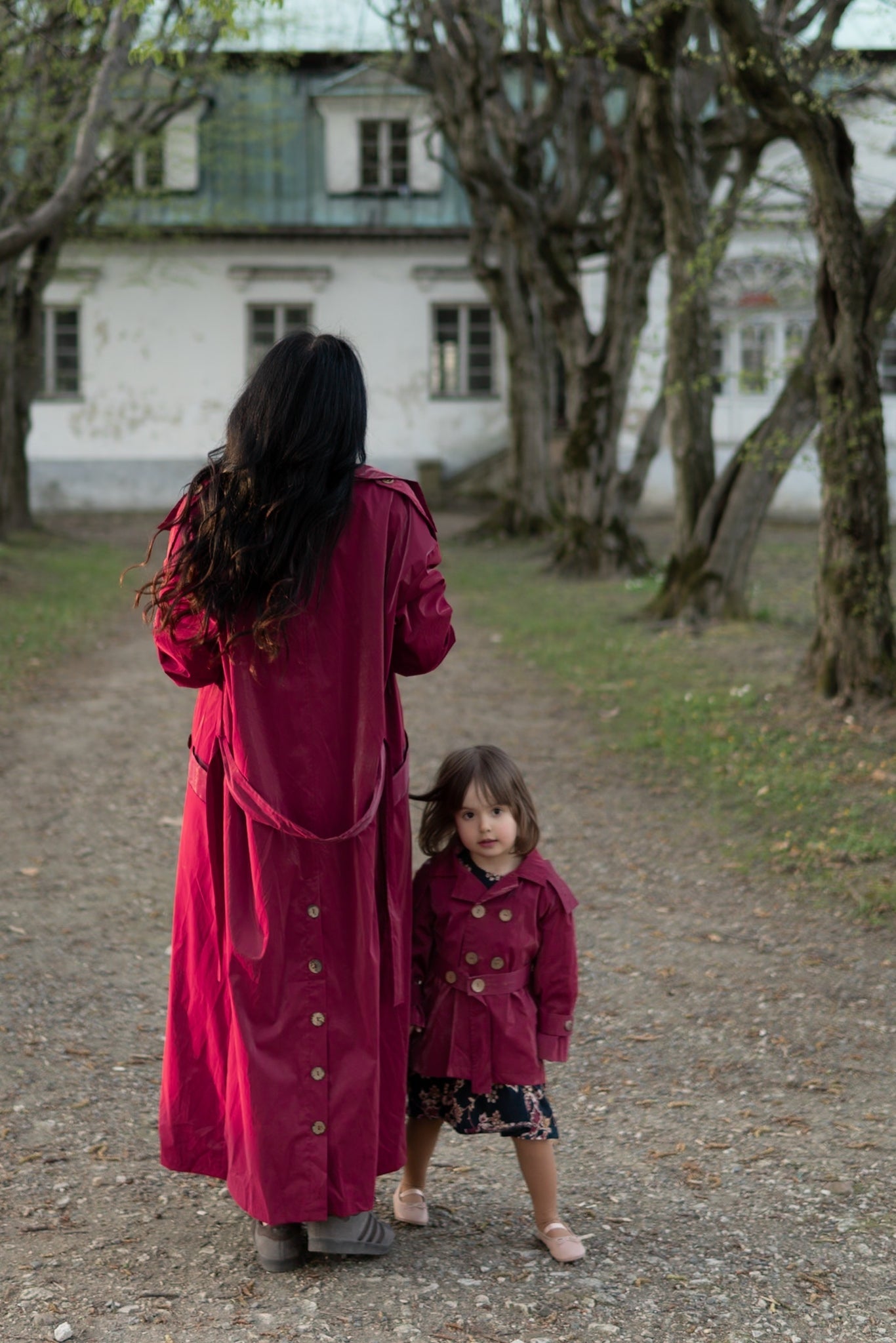Trench Coat - Burgundy Red