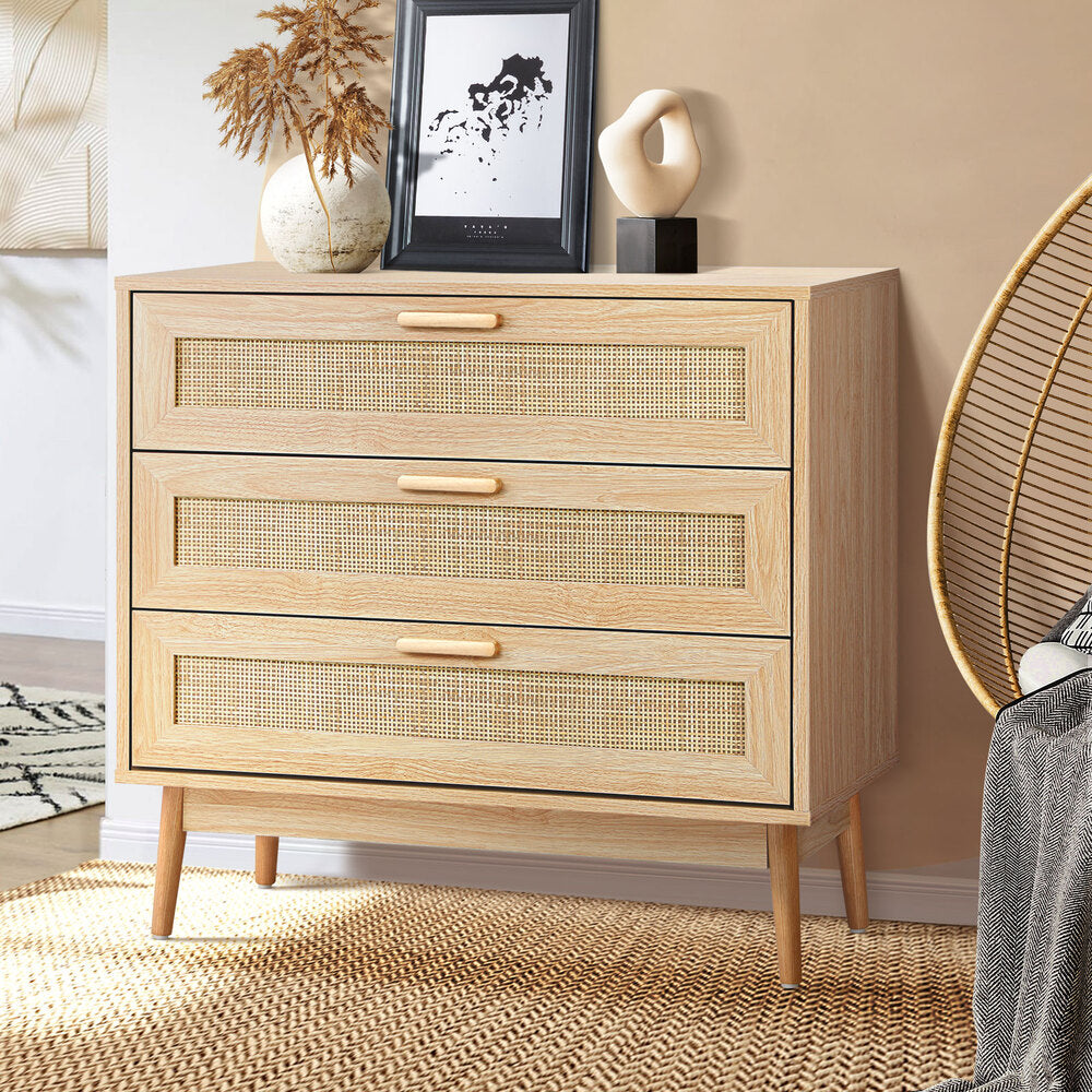 NNEED 3 Chest of Drawers Clothes Storage Rattan
