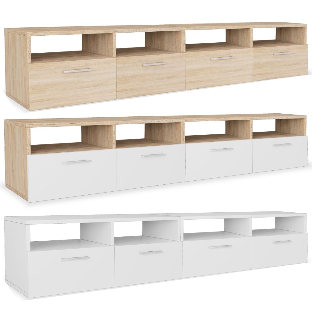 vidaXL TV Stand TV Console Sideboard TV Unit Media Unit 2 Pcs Engineered Wood