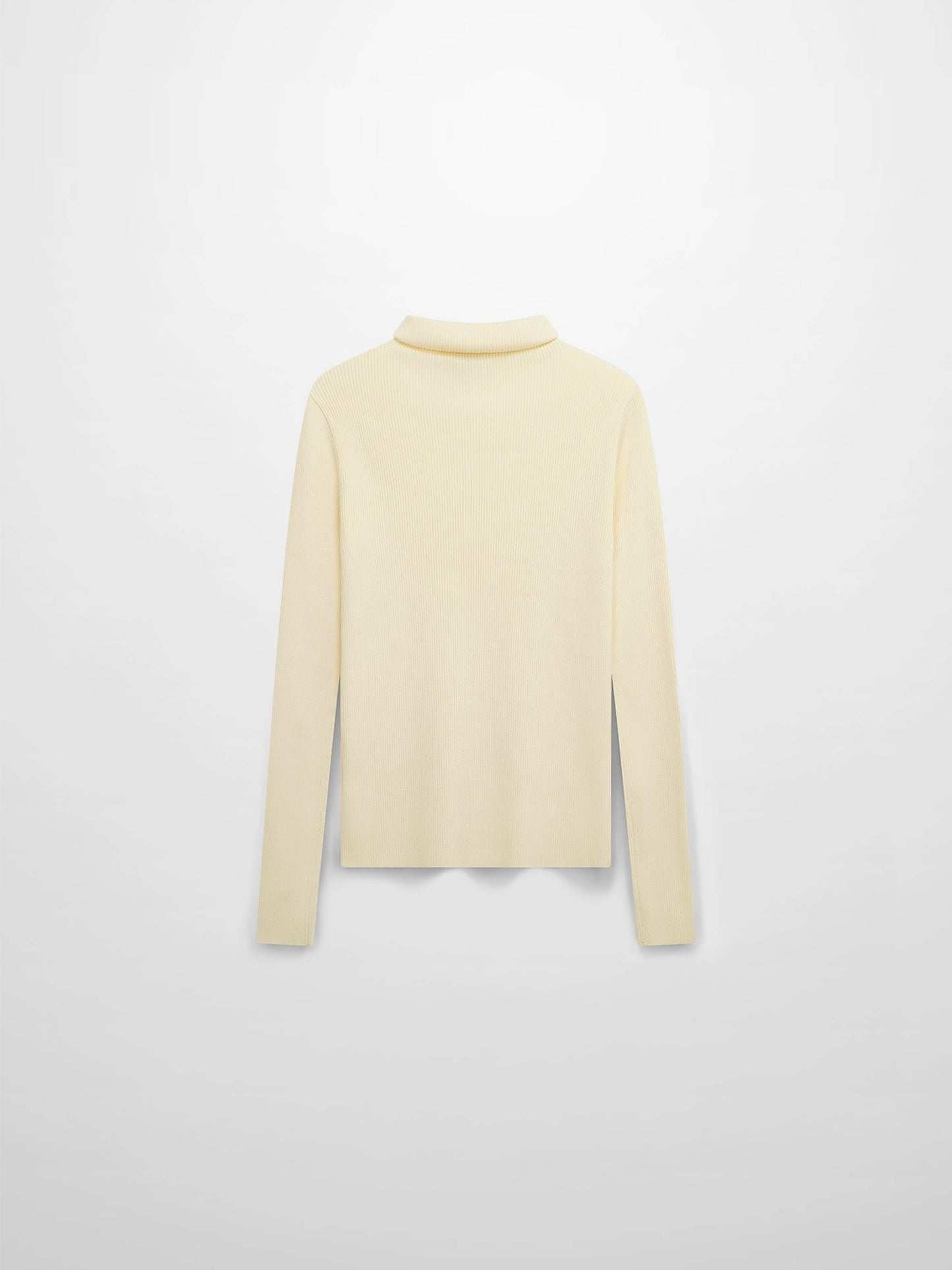Knit Ribbed Turtleneck-Ivory