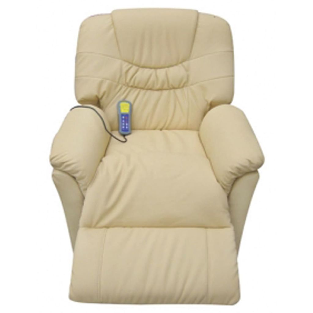 vidaXL Massage Chair Cream Faux Leather
