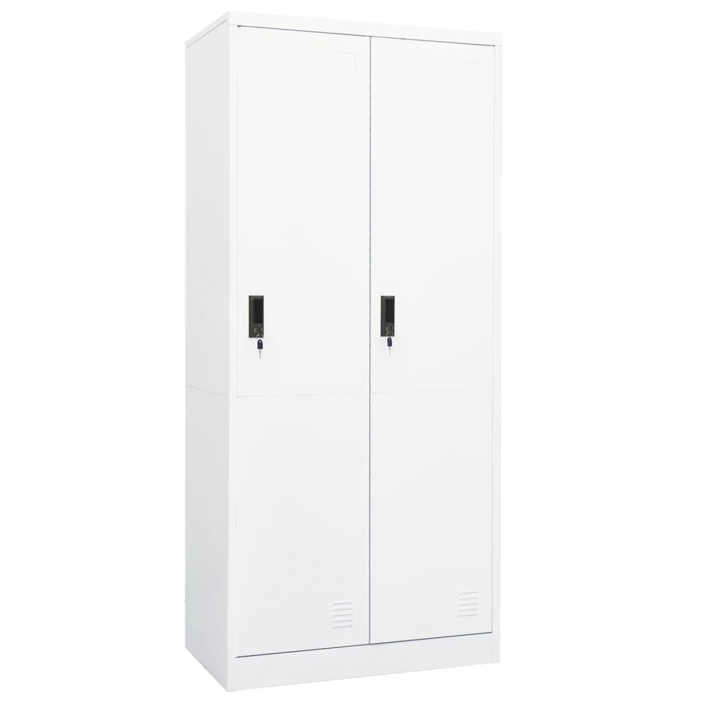 vidaXL Wardrobe Armoire Clothes Storage Closet with 2 Lockable Doors Steel