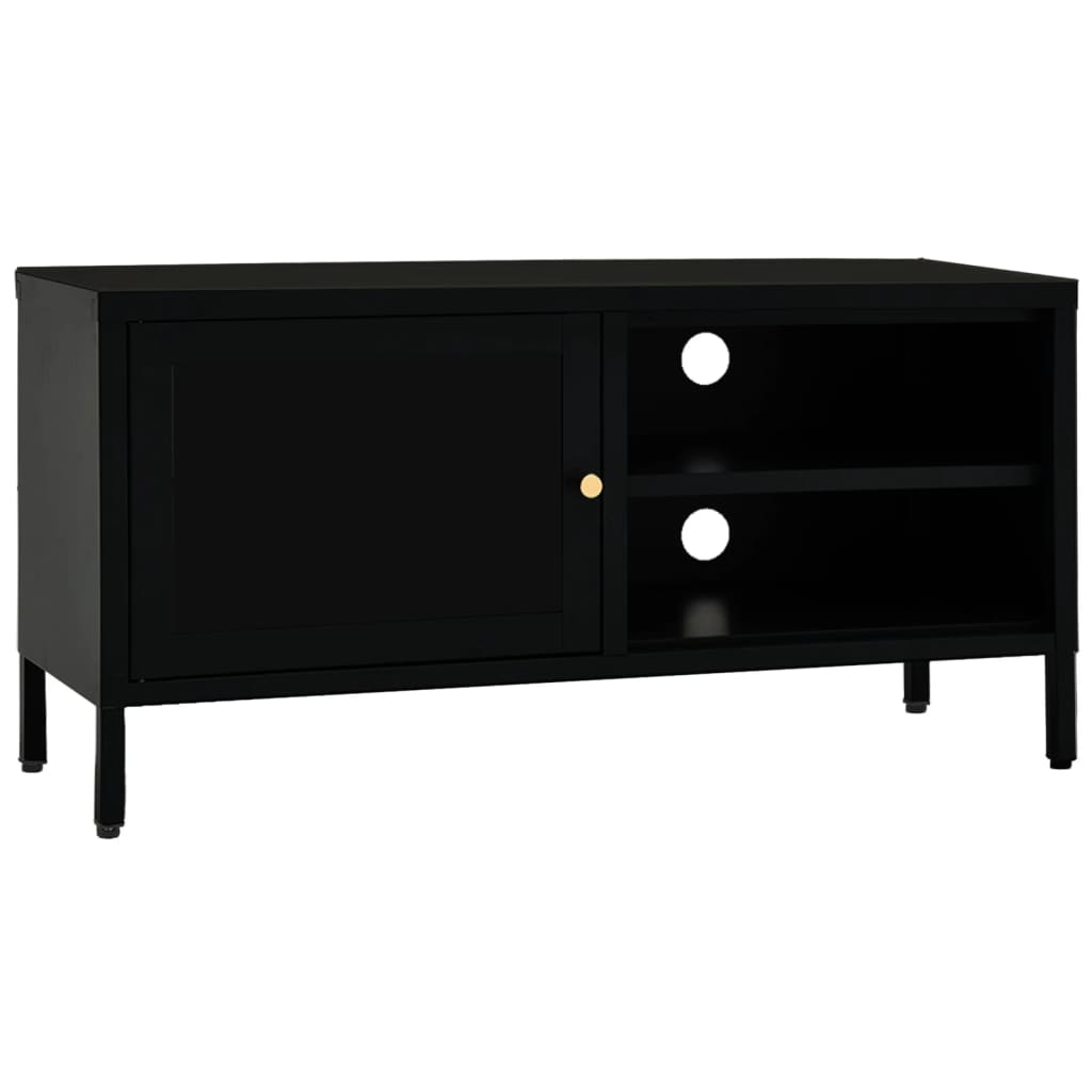 vidaXL TV Stand TV Console Sideboard TV Unit Home Media Unit Steel and Glass