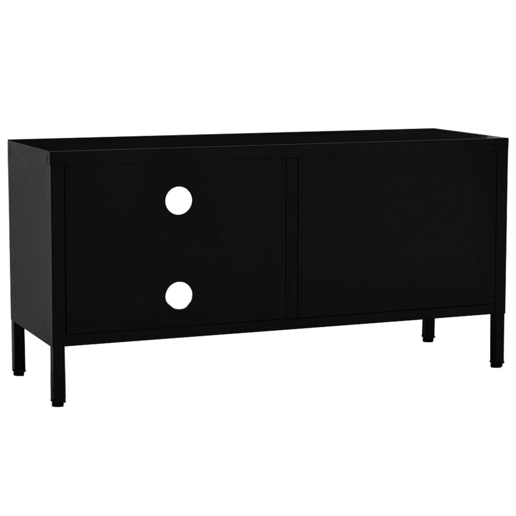 vidaXL TV Stand TV Console Sideboard TV Unit Home Media Unit Steel and Glass