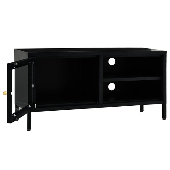 vidaXL TV Stand TV Console Sideboard TV Unit Home Media Unit Steel and Glass
