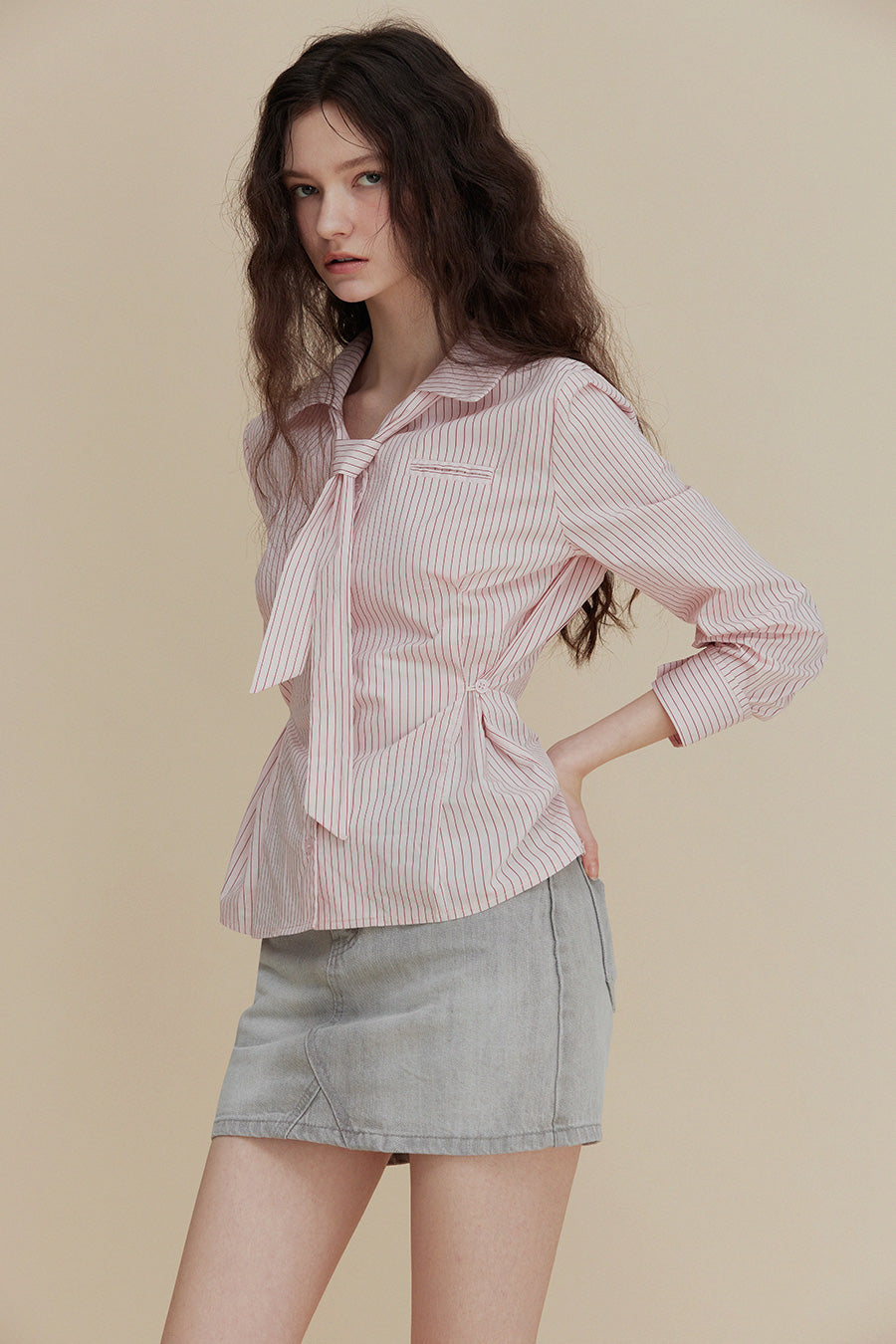 [TWEE] Varnish Tie Stripe Shirt