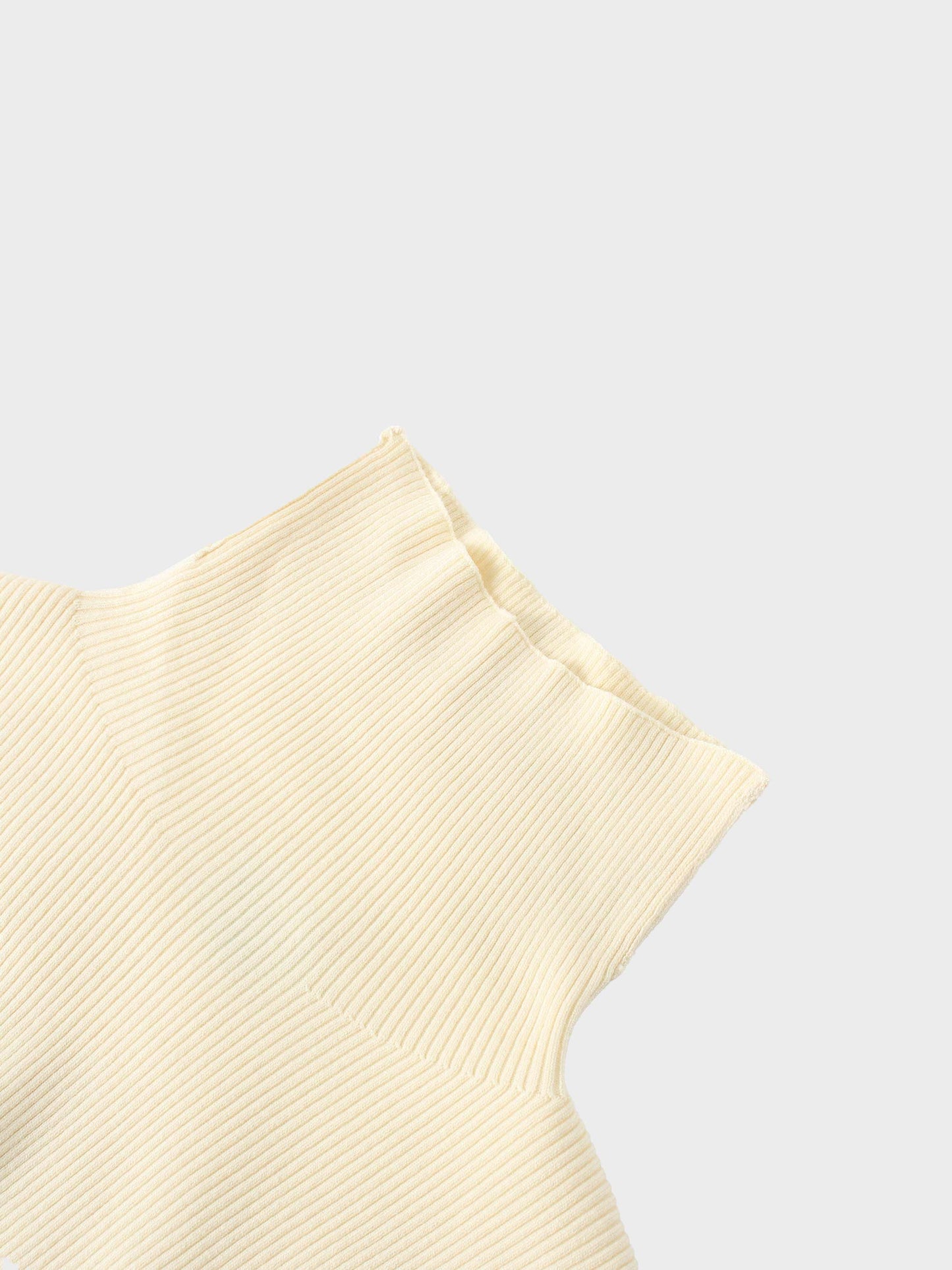 Knit Ribbed Turtleneck-Ivory
