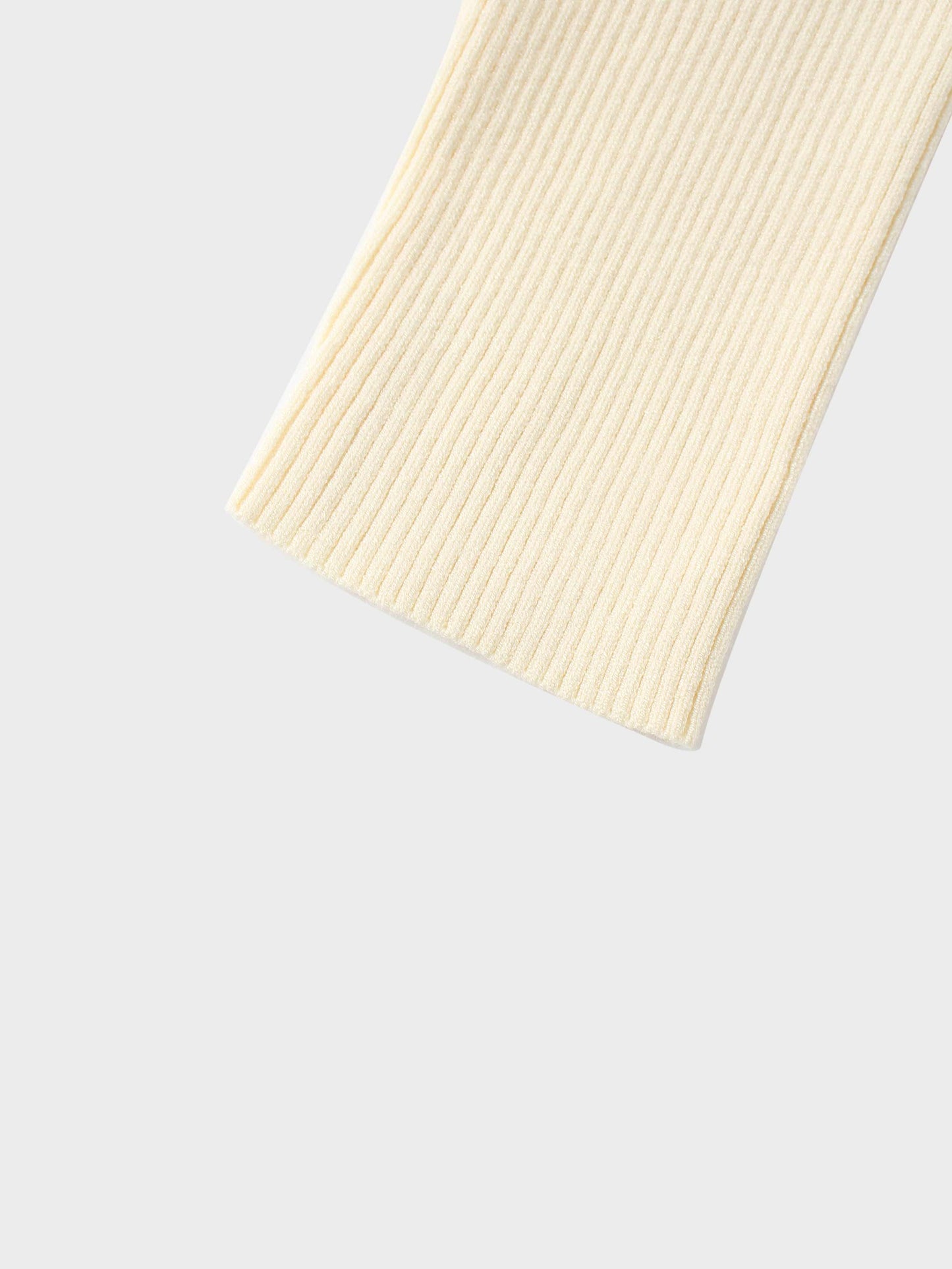 Knit Ribbed Turtleneck-Ivory