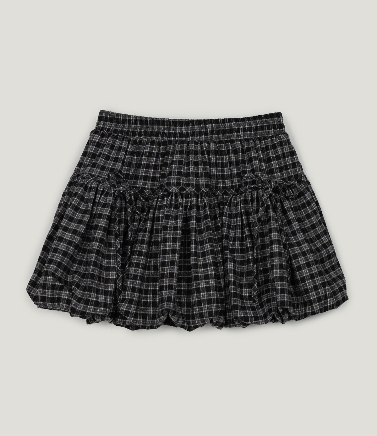 【TWEE】Devua Check Balloon Mini Skirt