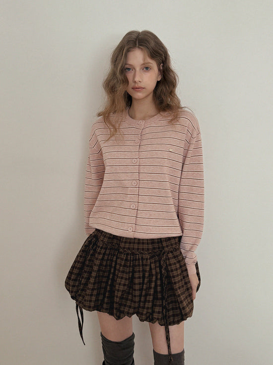 【TWEE】Devua Check Balloon Mini Skirt